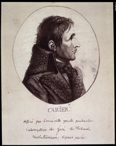 Jean Baptiste Carrier (1756-1794), Drawn by Gouneville During the Interrogation of the Projures of the Revolutionary Court by French School