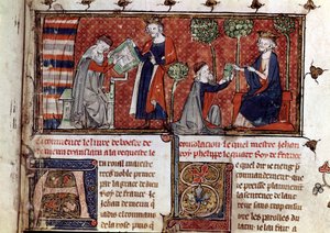 Jean de Meung Writing and Delivering to Philip IV, King of France