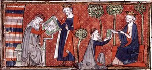 Jean de Meung Writing and Delivering to Philip IV, King of France