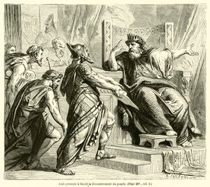 Joab presents the census of the people to David by French School