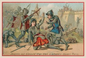 Joan of Arc wounded by a crossbow bolt before Paris by French School