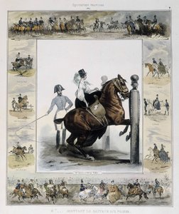 Jumping in Picturesque History of Ancient and Modern Riding by Charles Aubry