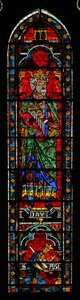 King David with Harp; King Saul Kills Himself Below by French School