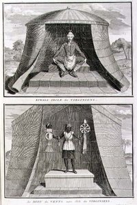 Kiwasa and the God of Winds, idols of the Virginians, illustration from 