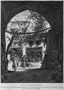 Koranic school in the cobblers bazaar, from La Terre Sainte of Victor Guerin, 1884 by French School