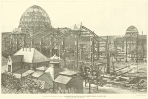 The 1889 Universal Exhibition, The Frameworks of the Palaces of Fine Arts and Liberal Arts, at the Champ de Mars, After the Photograph by M Godefroy by French School