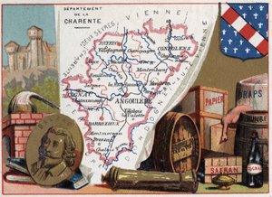 La Charente, Poitou-Charentes, France. Portrait of Honore de Balzac. Series on the French Departments. by French School