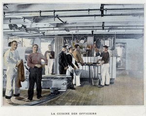 La cuisine des officiers - in “Album militaire - Marine: La vie à bord”