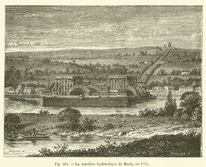 The Marly Hydraulic Machine in 1725 (engraving) by French School