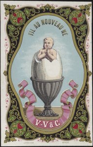 Label for newborn thread by French School