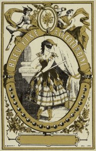 Label reading Bleu Fixe a la Colombine by French School