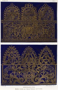Lace samples in gold, By Cesare Vecellio, Engraving from Dictionnaire de l