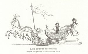 Lady Travelling by Sleigh, France, 18th Century by French School