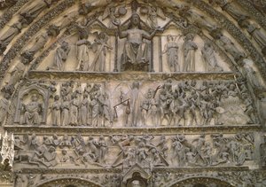 Last Judgement, Tympanum of the Central Portal of West Facade by French School