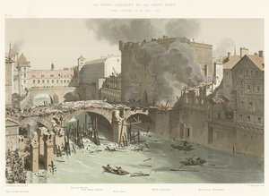 The Petit-Châtelet and Petit-Pont, After the Fire of April 27, 1718 by French School