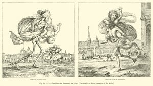 The Cemetery of the Innocents in 1640, Facsimile of two engravings by La Bella by French School