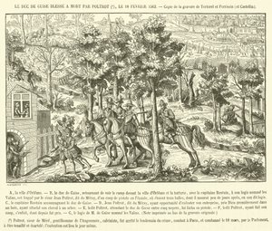 The Duke of Guise Mortally Wounded (engraving) by French School