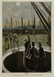 Leaving for the Moon, from From the Earth to the Moon by Jules Verne published in 1865 by French School
