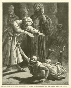 The Howling and Trembling Dervishes (engraving) by French School