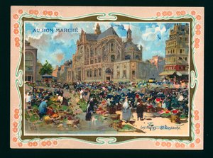 Les Halles and the Church of St Eustache, Paris by French School