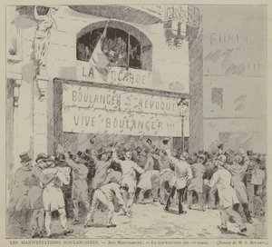 The Boulangist Demonstrations, Rue Montmartre, The Distribution of Cockades