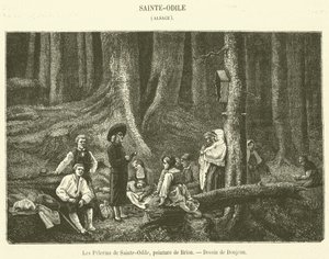 The Pilgrims of Sainte-Odile (engraving) by French School