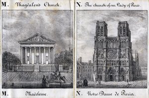 Letter M Madeleine and N Notre-Dame de Paris