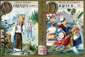 Letter M as Morlac Young Woman and N as Woman of the People in Naples