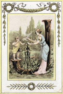 Letter representing a mother and daughter, late 19th century (chromolithograph) by French School