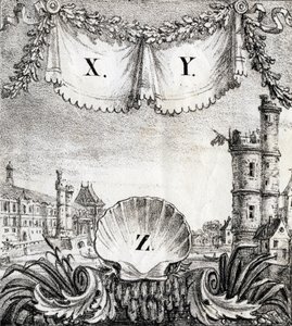 Letters X, Y and Z: Paris in 1500 - Alphabet Picturesque des Monumens de Paris c.1840 (engraving) by French School