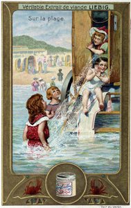 Liebig chromolithography series Beach Game of children