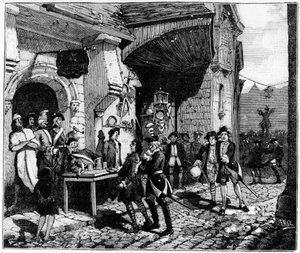 Life in Paris under Louis XV: The Solicitors Watched for the Young and Naive Provincial, Drooping to the Crows - in "Paris through the Centuries" by Gerouillac