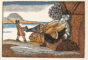 Little Thumb from Histories or Tales of Past Times Told by Mother Goose, With Morals, by M. Perrault, pub. 1925 (hand coloured woodblock print) by French School