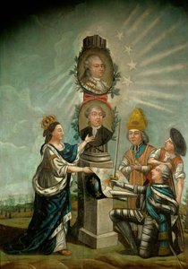 Louis XVI and his Minister of Finance Jacques Necker, Admired by the Three Estates of France, Aristocracy, Clergy and Bourgeoisie