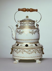 Louis XVI porcelain kettle and stand made in Paris, c.1775-91 by French School