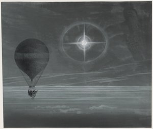 Lunar halo and luminescent cross observed during the balloon Zénith