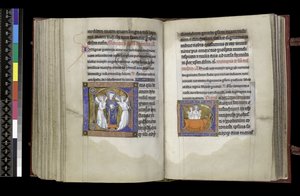 Suffrage to St Denis and Suffrage to St Eustace, from the Psalter and Hours of Isabella of France, Paris, c.1265-70 by French School