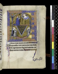 MS 300 f.26r, David prays to God, folio from the Psalter and Hours of Isabella of France, Paris, c.1265-70 by French School