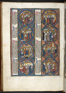 MS. Harley 1527, f.80v, miniatures from Bible moralisée