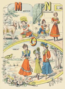Sheep, Necessiary, Bird by French School