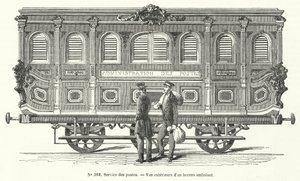 Mail Carriage on the French Railways (engraving) by French School