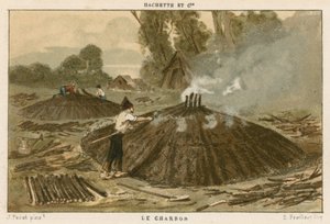 Making Charcoal by French School