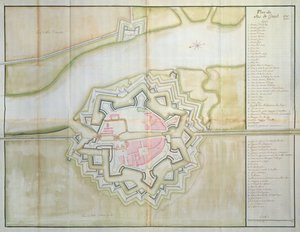 Map of Sas van Gent, Netherlands by French School