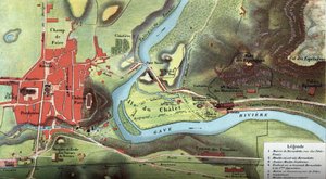 Map of the Country of Lourdes in 1877 by French School