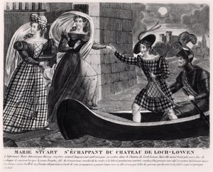 Mary Stuart (1542-87) Escaping from Loch Leven Castle by French School