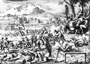 Massacre in Ireland in 1644, c.1685 by French School