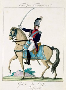 Member of the Grd du Corps, from Troupes Francaises, pub. chez Basset, Paris, c.1790