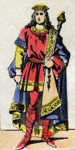 Merovingian Dynasty: Portrait of Thierry IV, King of the Franks. Epinal imaging from the end of the 19th century. Private collection.