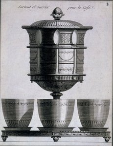 Metalwork: Coffee Set with Spoons and Sugar Holder, 1780-96 by French School