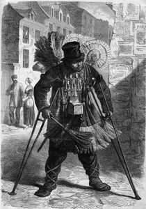 Metier Parisian: the merchant of feathers, cups, spoons in pot by French School